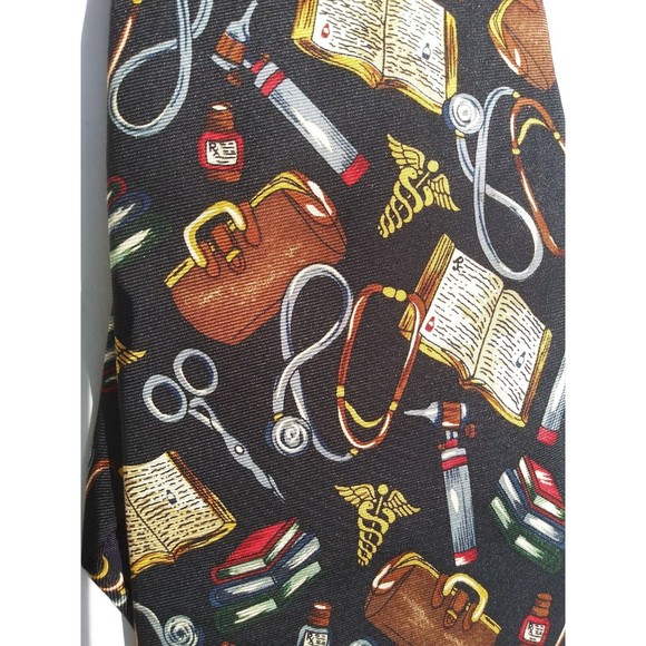 Alynn Silk Neck Tie "Is there a doctor in the house" - Picture 1 of 3